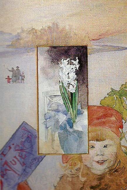 Carl Larsson fodelsedagshyacinten Norge oil painting art